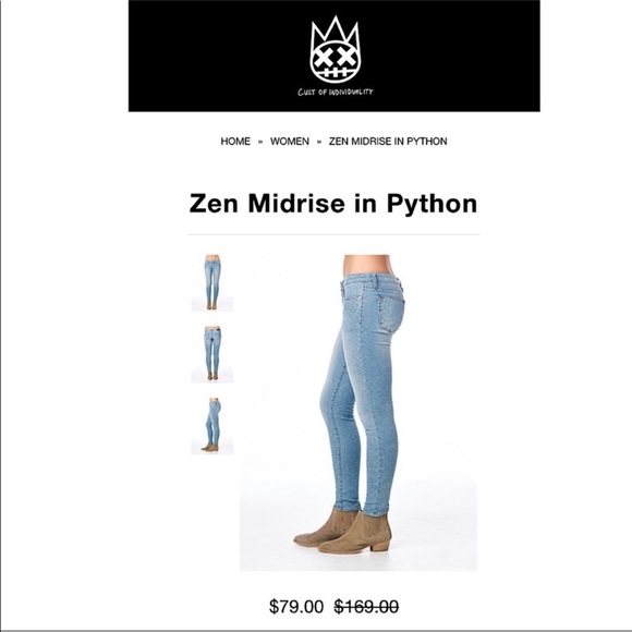 Cult of Individuality Midrise Jeans Python Print - Picture 6 of 6